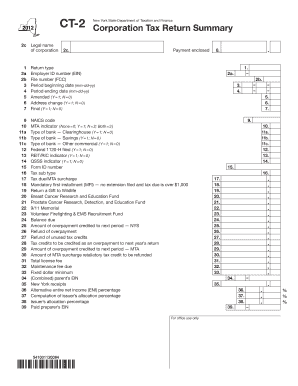 New York State Corporation Tax Return Summary
