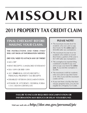 MO-PTC Property Tax Credit Claim Book