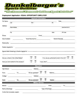 Employment Application Form