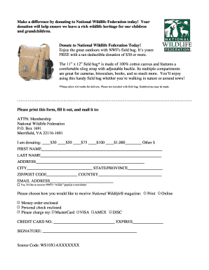 National Wildlife Federation Donation Form