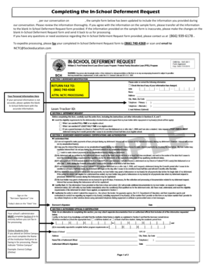 In-School Deferment Request Form