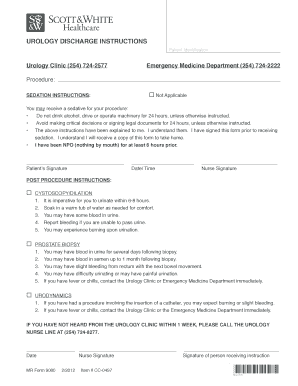 Urology Discharge Instructions