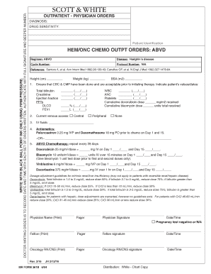 Hodgkin's Disease Chemotherapy Orders