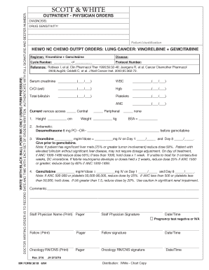 Outpatient Chemotherapy Orders