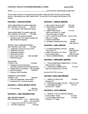 Central Texas Customer Referral Form