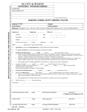 FOLFIRI Chemotherapy Outpatient Orders