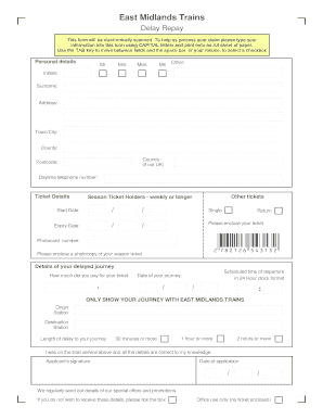 Delay Repay Claim Form