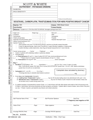 Physician Orders for HER2 Breast Cancer Treatment