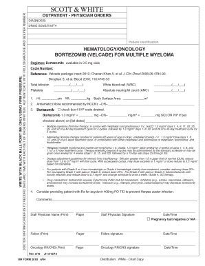 Bortezomib Treatment Order Form