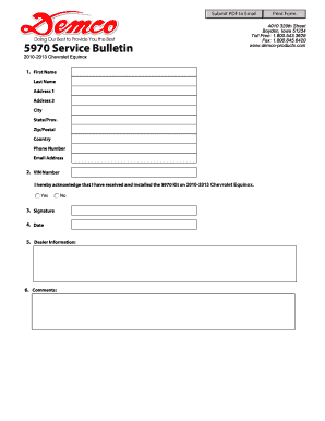Demco 5970 Service Bulletin