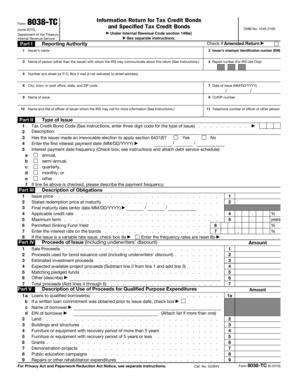 Form 8038-TC Tax Credit Bond Information Return