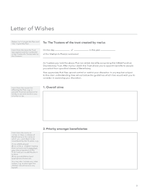 Letter of Wishes for Discretionary Trust