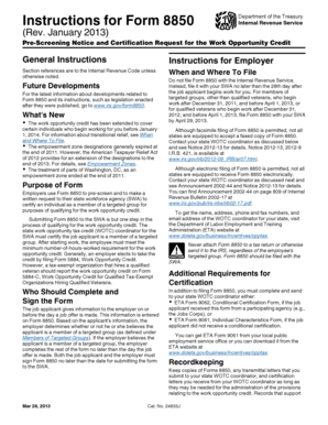 Form 8850 Work Opportunity Credit