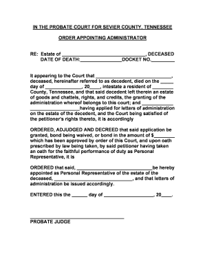 Order Appointing Administrator