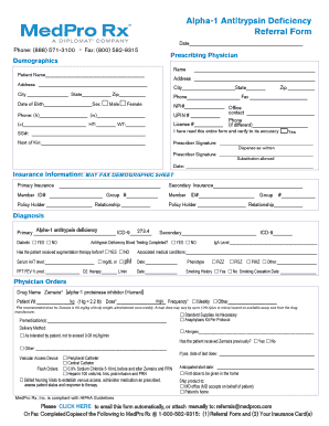 Alpha-1 Antitrypsin Deficiency Referral Form
