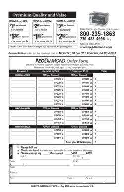 Neodiamond Order Form