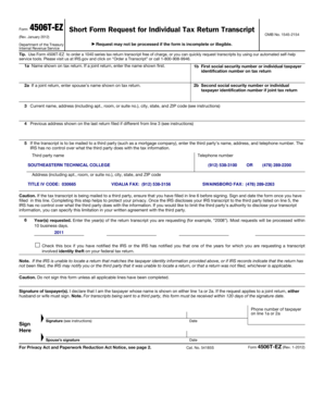 Federal tax return transcript sample - Form 4506T-EZ - Southeastern Technical College - southeasterntech