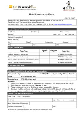 Hotel Reservation Form