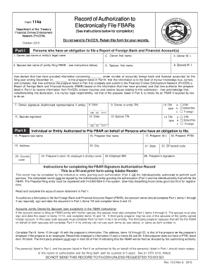 Form 114a FBAR Authorization