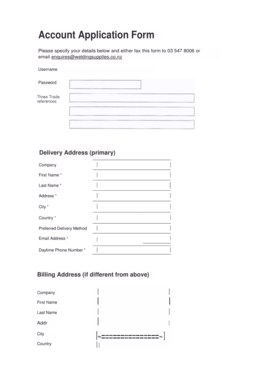Account Application Form