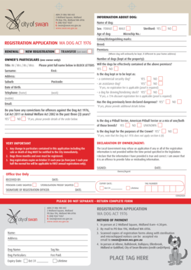 WA Dog Registration Application