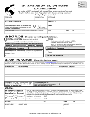 Georgia State Charitable Contributions Program Pledge Form