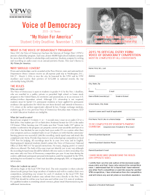 Voice of Democracy Competition Entry Form