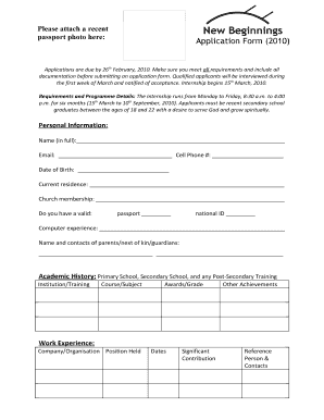 Fillable Online Graduate internship application form 2005 ...