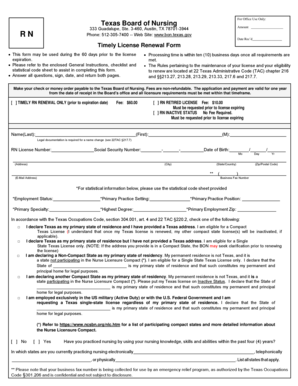 Texas RN License Renewal Form