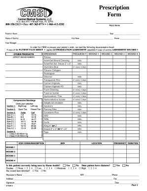 Prescription Form for Medical Supplies