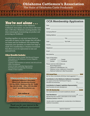 Oklahoma Cattlemen's Association Membership Application