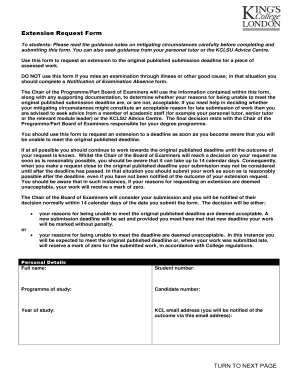Extension Request Form for Assessed Work