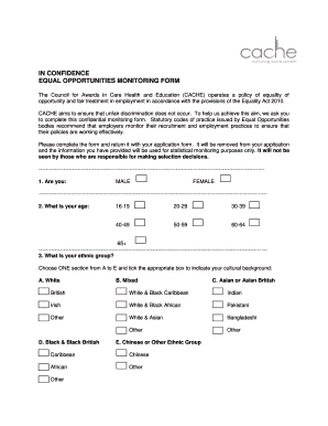 Equal Opportunities Monitoring Form