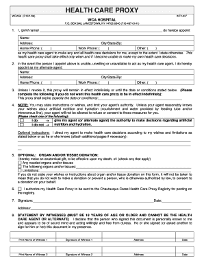 New York Health Care Proxy Form