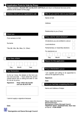 UK Proxy Vote Application Form