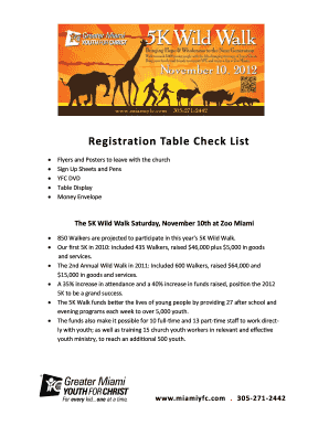 5K Wild Walk Registration Form