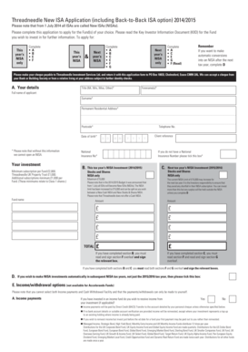 Threadneedle New ISA Application Form