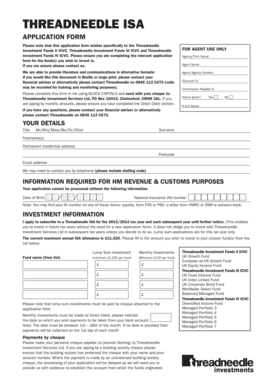 Threadneedle ISA Application Form