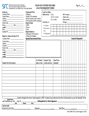 Environmental Analysis Request Form