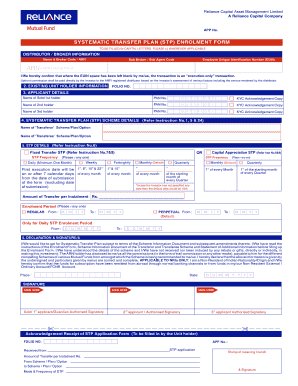 Systematic Transfer Plan Enrolment Form
