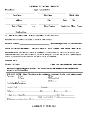 Flu Immunization Consent Form