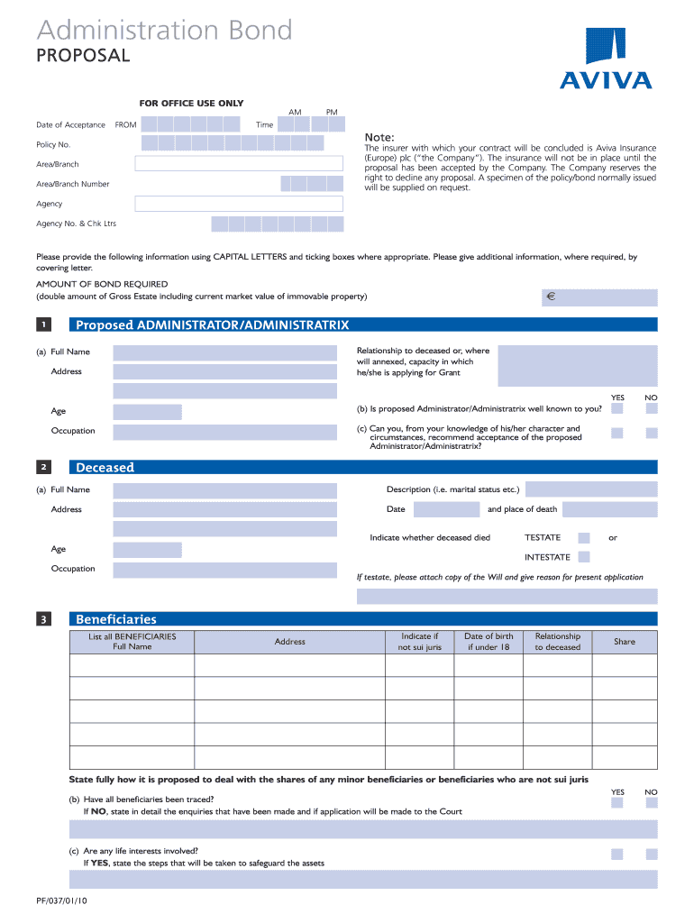proposal form aviva Fill out & sign online DocHub