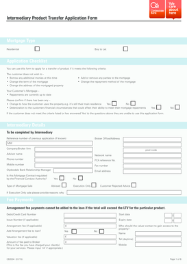Residential Buy to Let Product Transfer Application