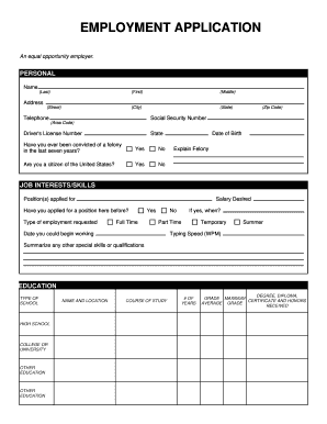 Employment Application Form