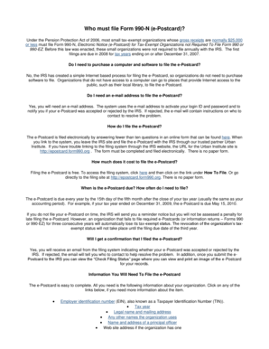 Form 990-N Electronic Notice (e-Postcard)