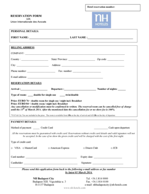 Réservation d'hôtel