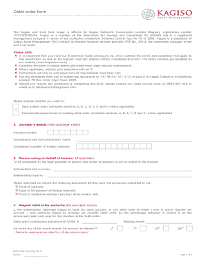 Kagiso Unit Trust Debit Order Form