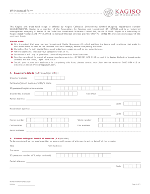 Kagiso Unit Trust Withdrawal Form
