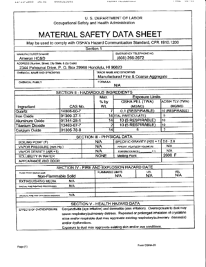 OSHA Material Safety Data Sheet