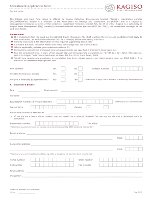 Kagiso Unit Trust Fund Application Form